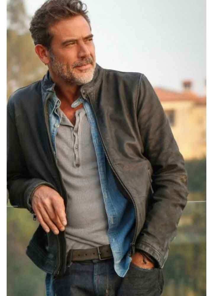 EXTANT (JD RICHTER) JEFFREY DEAN MORGAN BLACK LEATHER JACKET